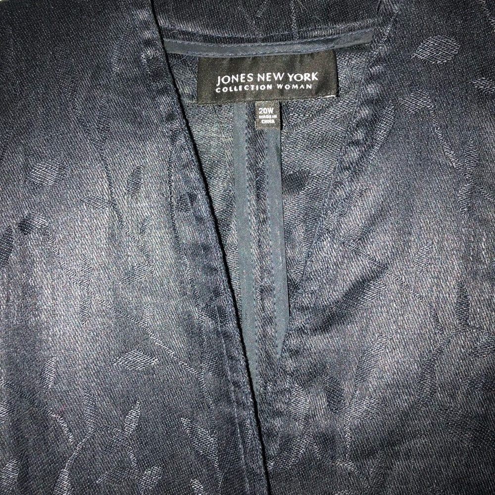 Jones New York Navy stylish, collarless Jacket